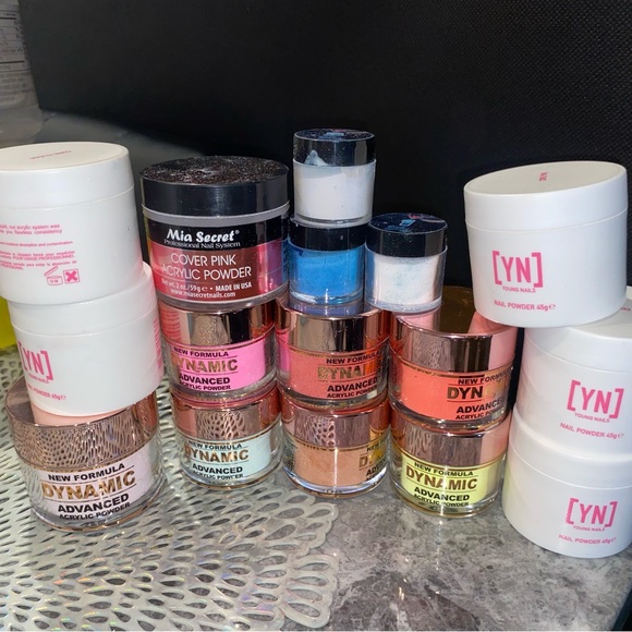 Acrylic powders gel polishes etc
